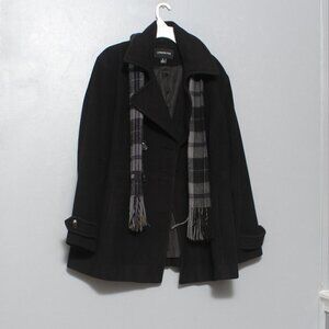 London fog wool black pea coat